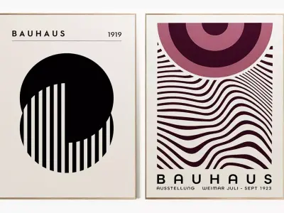 Bauhaus RedWine posters 3D model