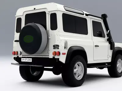 Land Rover Defender 90 1997 Low-poly 3D model