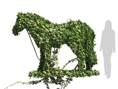 Topiary horse sculpture plant 3D model