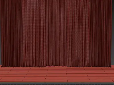 Curtains with tulle set 06  3D model