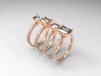 Centre stone with Pave setting  3D print model