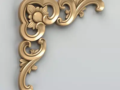 Carved decor corner 014 3D model