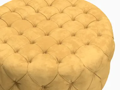 Round Tufted Cocktail Ottoman Low-poly 3D model