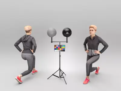 Young woman doing workout 432 Low-poly 3D model