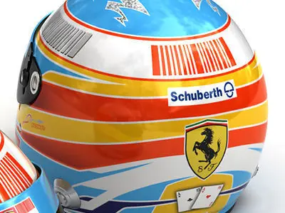 Helmet F1 2010 Fernando Alonso 3D model