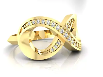 Ring M51 The luxury female ring with gems wedding 3D print model