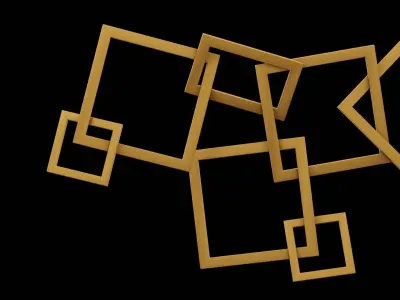 Geometrical Furniture Design Low-poly 3D model