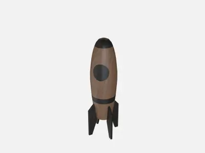 Wood rocket Low-poly 3D model