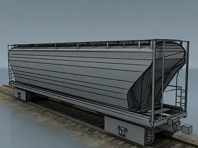 rail wagon 2 Low-poly 3D model