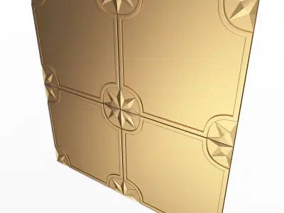 Carved Tile 02 Low-poly 3D model