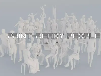 01 BEACH SPORT CASU1 CAFE1 SITTING PEOPLE SCANS MAN WOMAN 3D print model