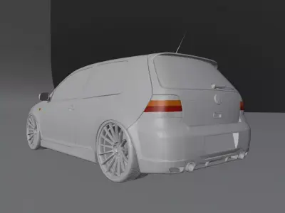 Golf IV 4 - Rigged ready for Animation 3D model