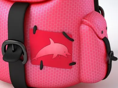 Back Pack RED 3D model