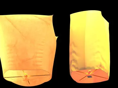 Chinese sky lantern  Low-poly 3D model