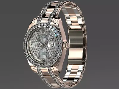 Rolex Oyster Perpetual Pearlmaster 39 Diamonds Low-poly 3D model
