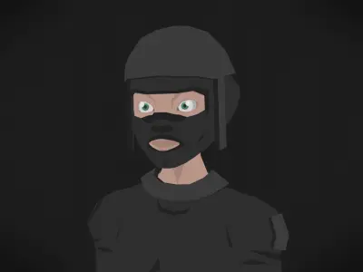 Colorly - Spec Police Guy - Game Ready - Rigged - Customizable Low-poly 3D model