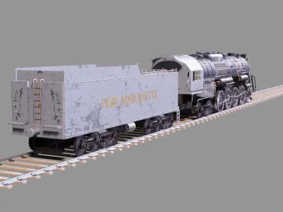 Pere Marquette 1225 locomotive train 3D model