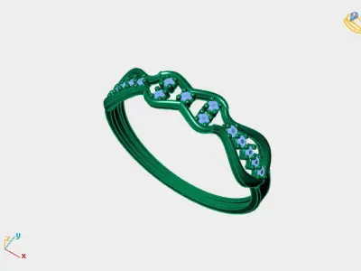 Womens Diamond Signet Ring Women Rings 3dmodels 3D print model 3D print model 27