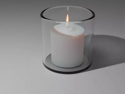 candle within glass 3D model