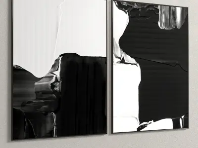 Plaster Two Photo Frame E-19 Low-poly 3D model