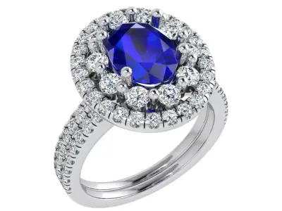 Oval Halo Ring 4443 3D print model