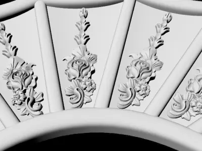 Central decor ornament for furniture 3D model 1020