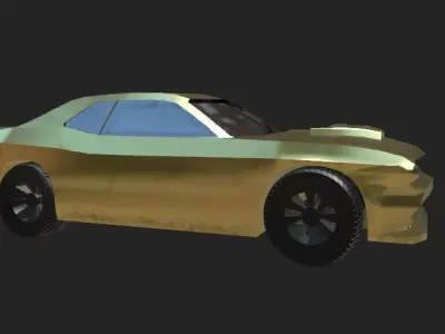 Challenger SRT Hellcat Car Model Realistically Textured Low-poly 3D model