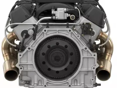 Chevy LS3 - LS7 Small-Block V8 Engine - High-Detail PBR 3D model