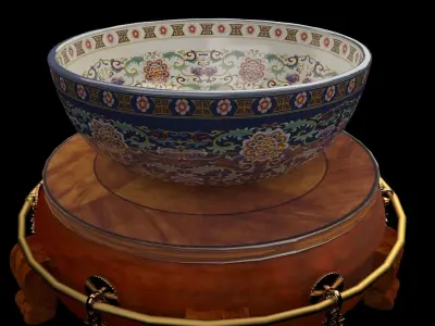 Chinese display stand with bowel  3D model