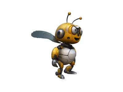  3d Model Metallic Robotic Bee 3D model