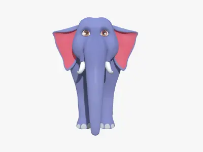 3D Cartoon Elephant Low-poly 3D model