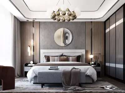 Modern luxury bedroom 43 3D model