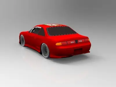 Nissan Silvia s14 3d model Low-poly 3D model