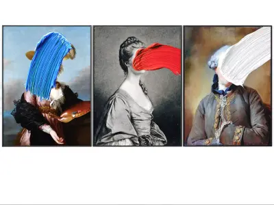 Art Frames 148- Painting splashed across  3D model