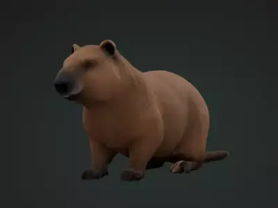 Capybara 3D Model Realistic Animal capibara Free 3D print model