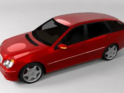 MERCEDES C CLASS ESTATE LOWPOLY Low-poly 3D model
