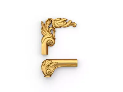 Classic carved corner decor ornament 346  3D model