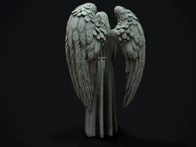 Angel Statue  Low-poly 3D model