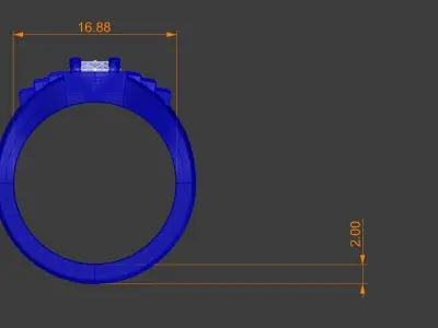 Ladies 5mm Diamond Ring Gold Silver Platinum Jewelry 3D print model