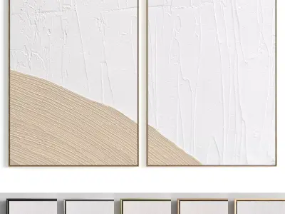 Plaster Two Photo Frame 178 Low-poly 3D model