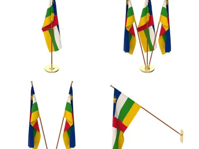 Central African Republic Flag Pack 3D model
