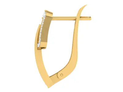 Solitaire Women Drop Earring 3dm STL OBJ FBX Render Details 3D print model purchase