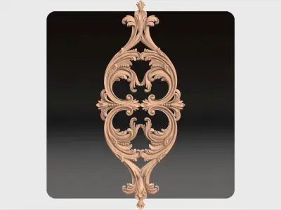 Carved decor ornament for cnc 30 3D model
