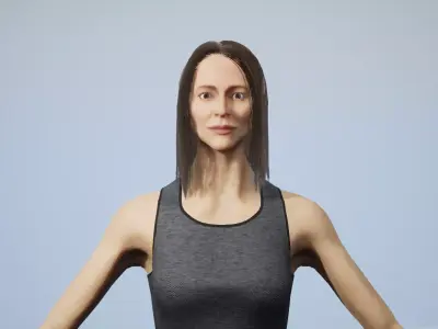 Female Fitness Trainer - UE4 Low-poly 3D model