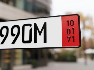 German Number Plate Low-poly 3D model