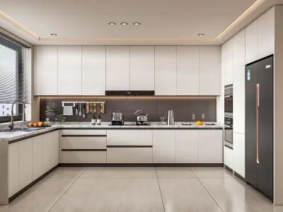 Kitchen fully parametric Resizable manufacturable 0064 3D model