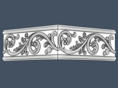 Frieze decorative crown moulding 3D model