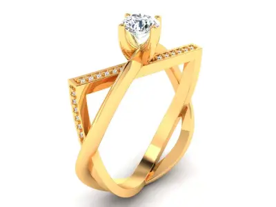 Ring M153 The luxury female ring with gems wedding 3D print model