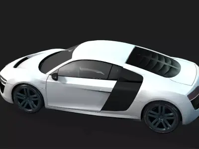 Racing car 3d model and car audi rs8 etron Low-poly 3D model