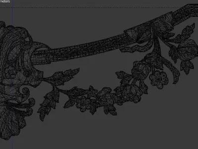 Plaster decorative frame 3D model 09 3D model